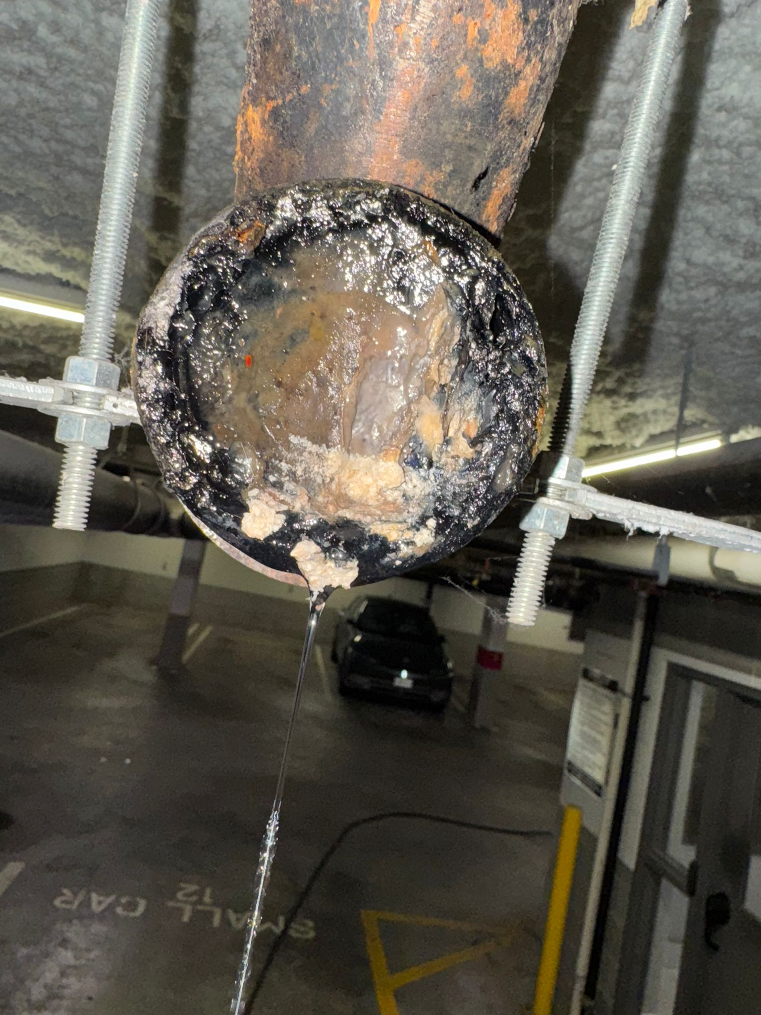 Cleaned apartment parkade drainage after preventive hydro flushing — commercial plumbing in Richmond
