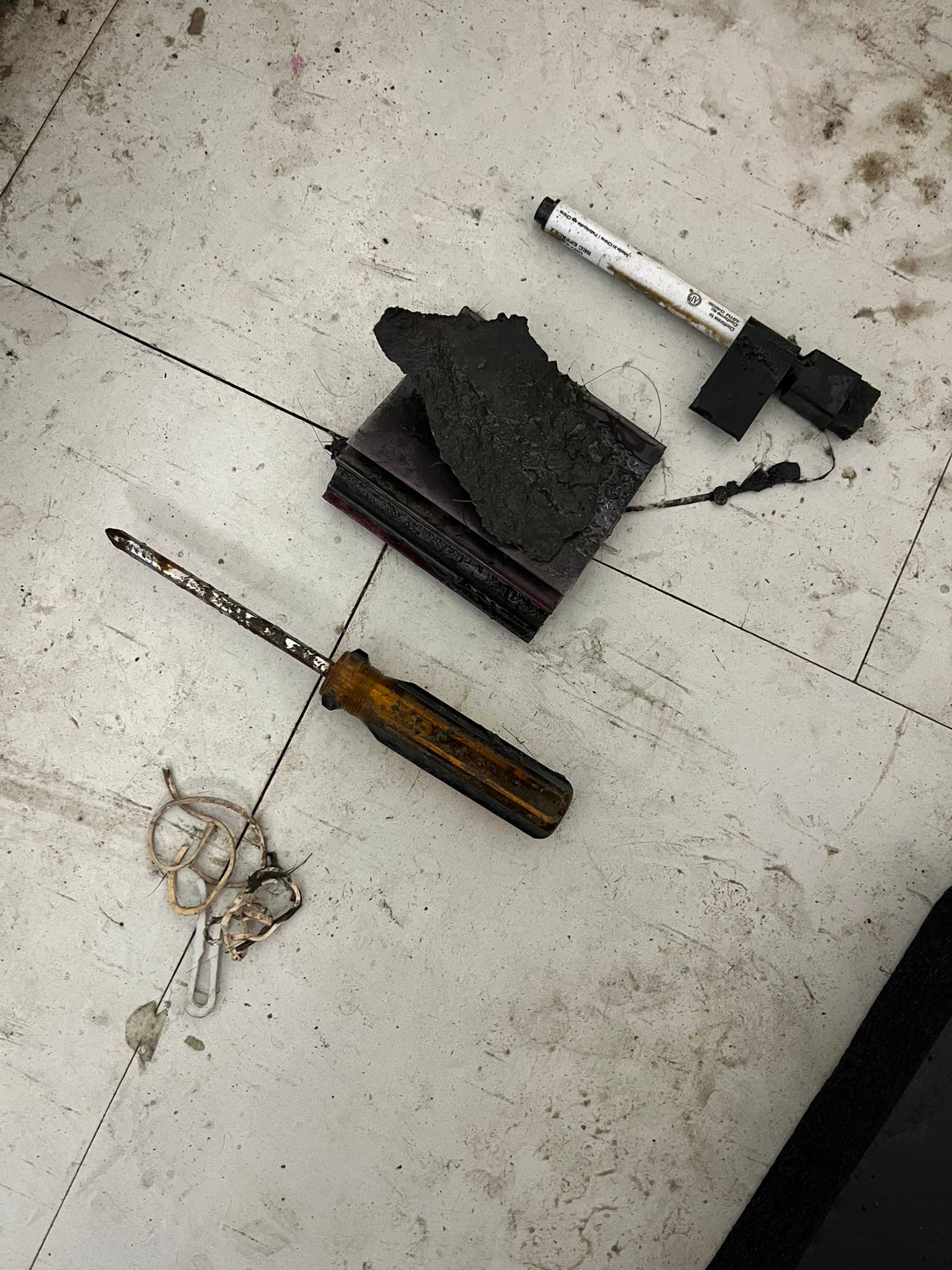Cleared commercial mop sink after drain cleaning — commercial plumbing in Burnaby