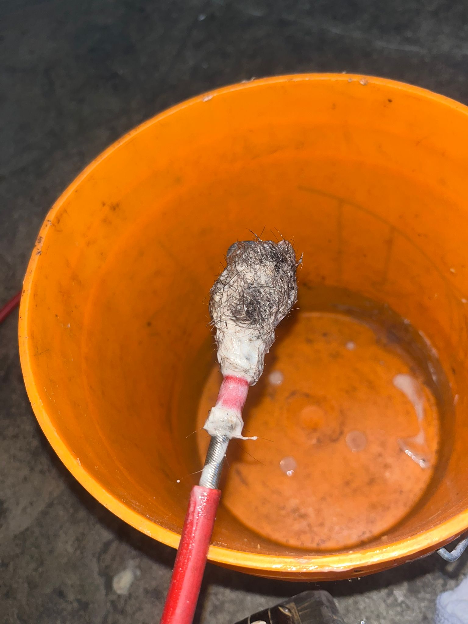 Hair-clogged salon sink before drain cleaning in Coquitlam