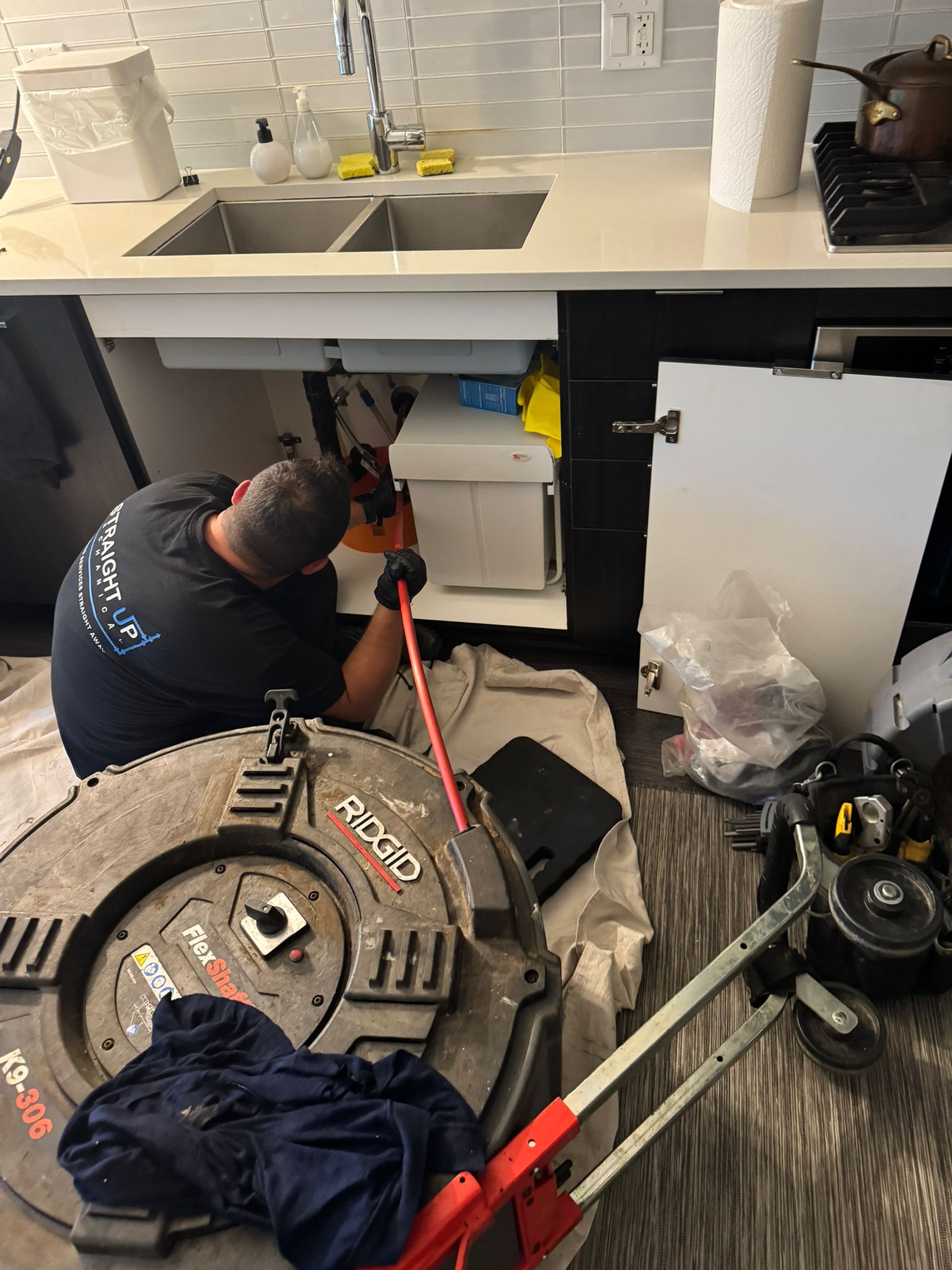 Kitchen sink main sewer line — commercial plumbing in Richmond