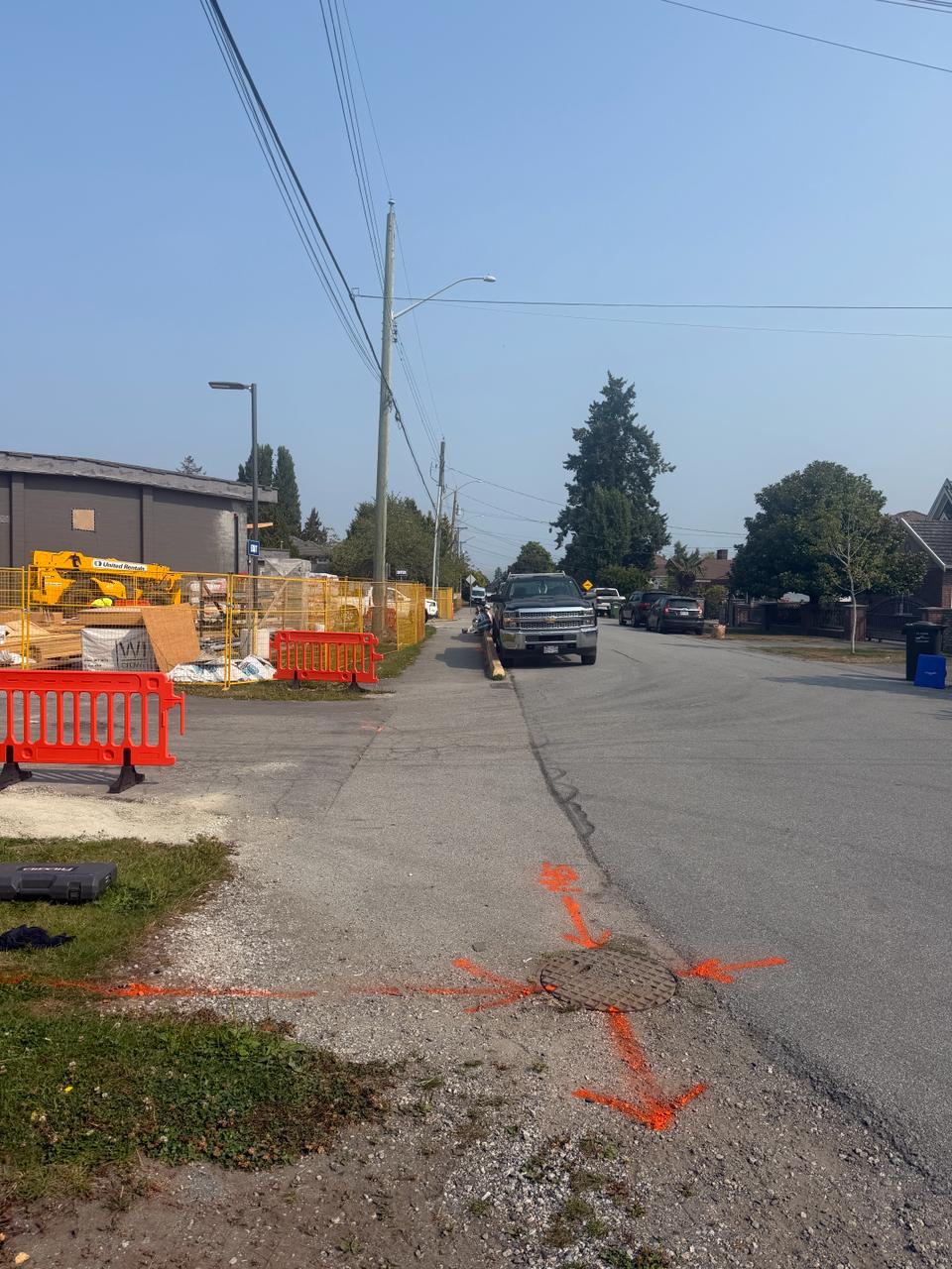 Richmond sewer line surface locate marks storm sanitary verification